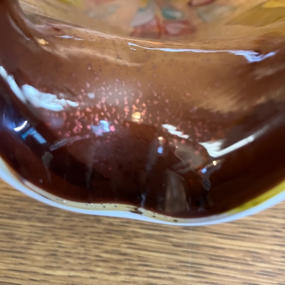 Murano Italy “Tutti-frutti” MCM Art Glass Bowl Multi-colored With Gold Flecks - Picture 8 of 11